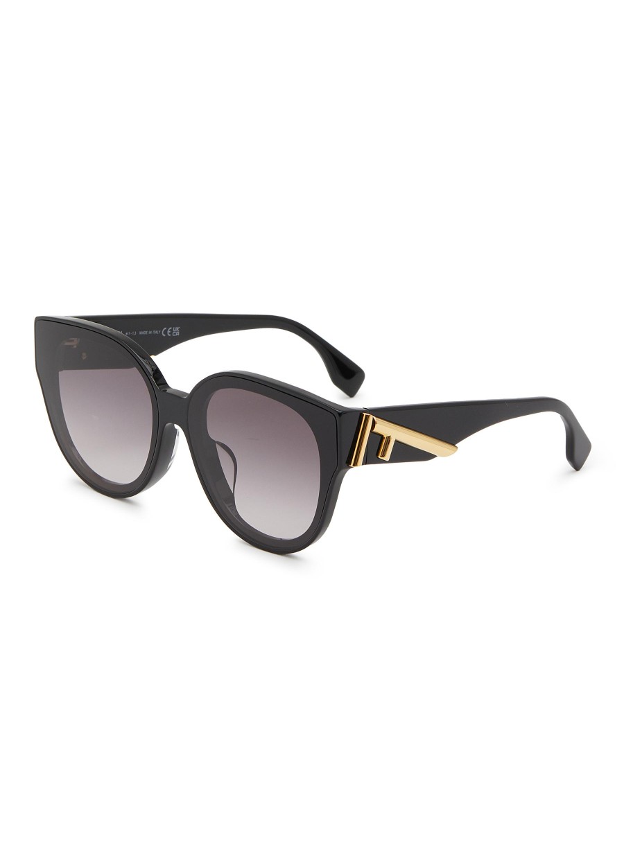 Women FENDI Eyewear | Fendi First Acetate Round Frame Sunglasses