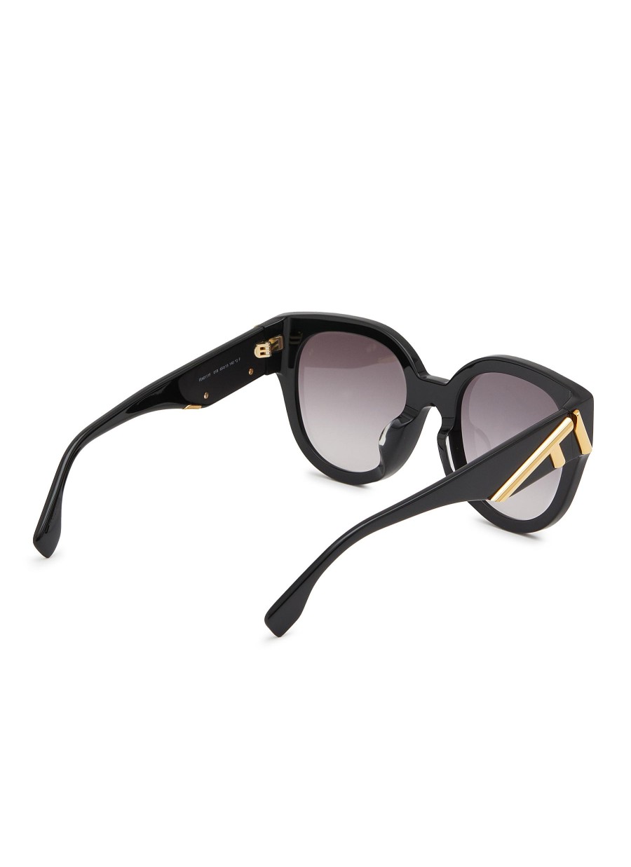 Women FENDI Eyewear | Fendi First Acetate Round Frame Sunglasses