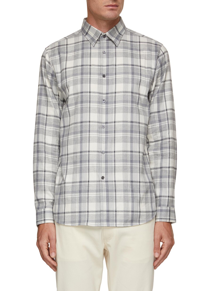 Men THEORY Shirts | Irving Plaid Cotton Shirt