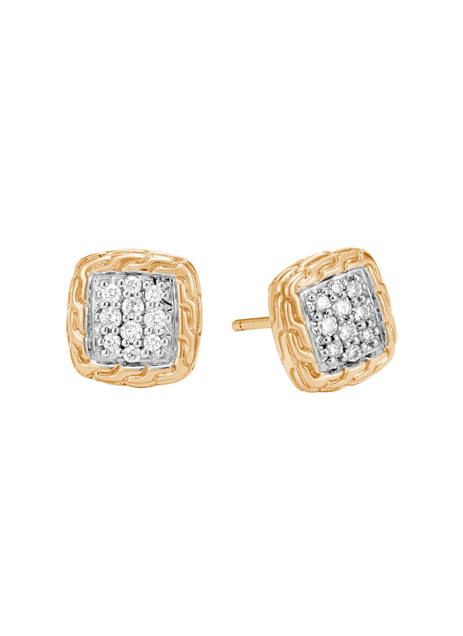 Women JOHN HARDY Fine Jewellery | Classic Chain 18K Gold Diamond Stud Earrings