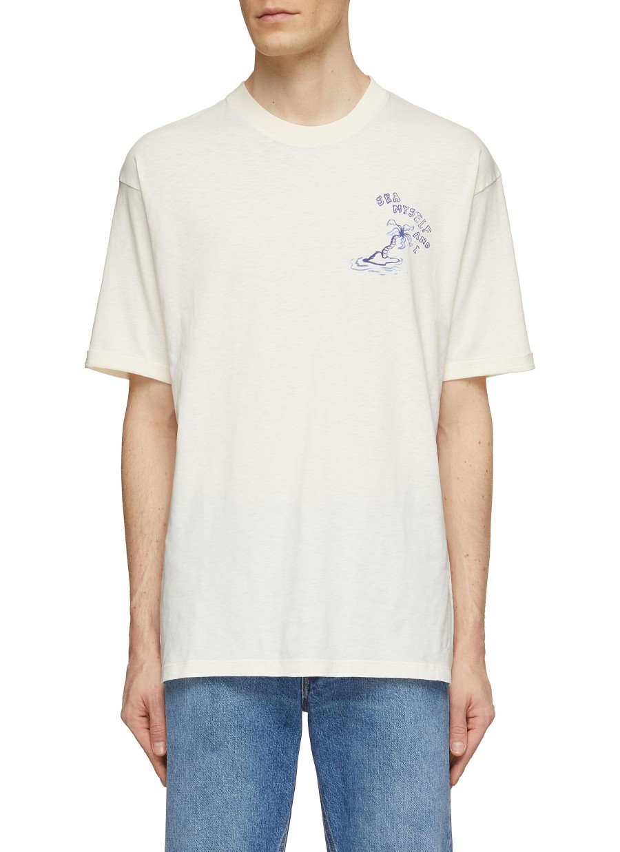 Men SCOTCH & SODA T-Shirts | Wave Artwork Cotton T-Shirt