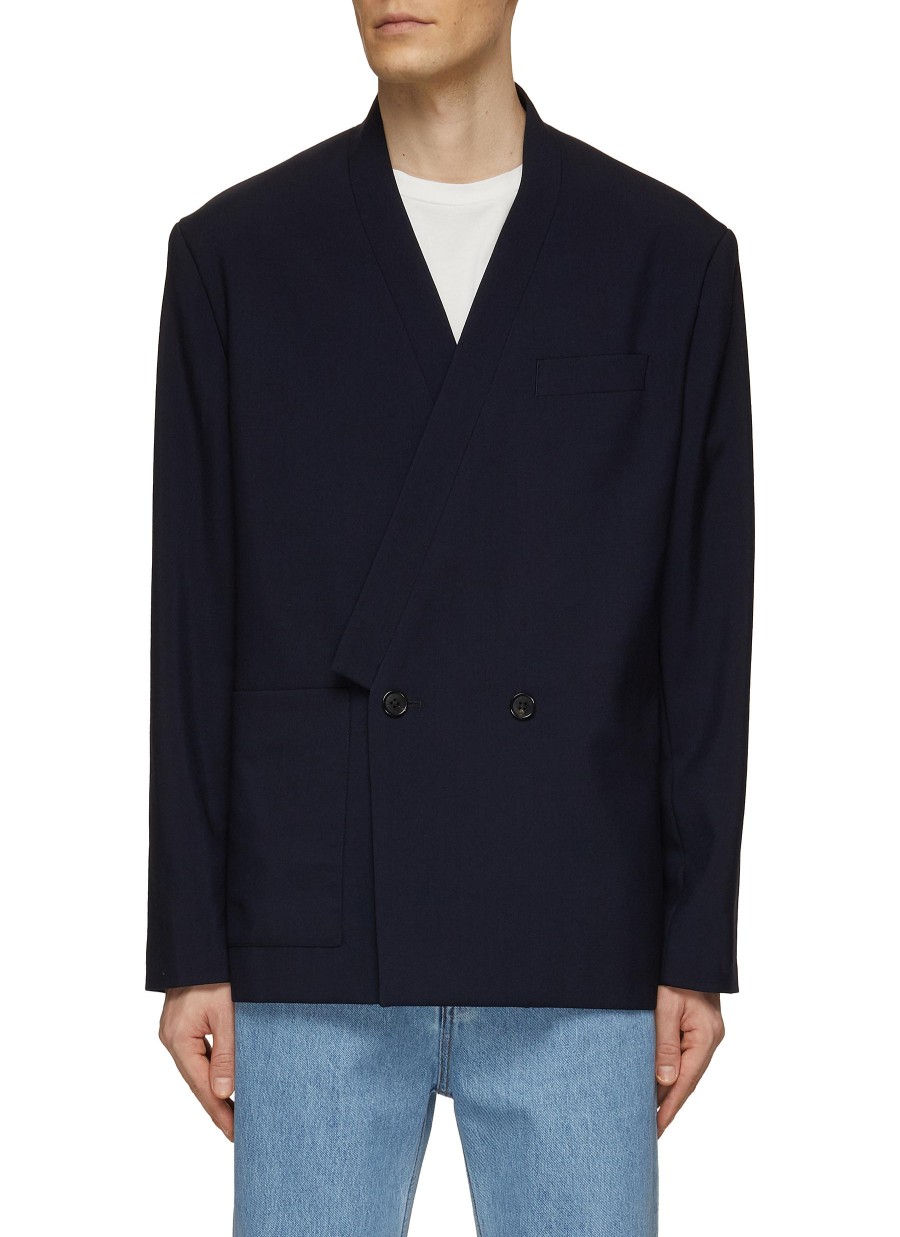 Men KENZO Suits | Double Breasted Kimono Wool Blazer