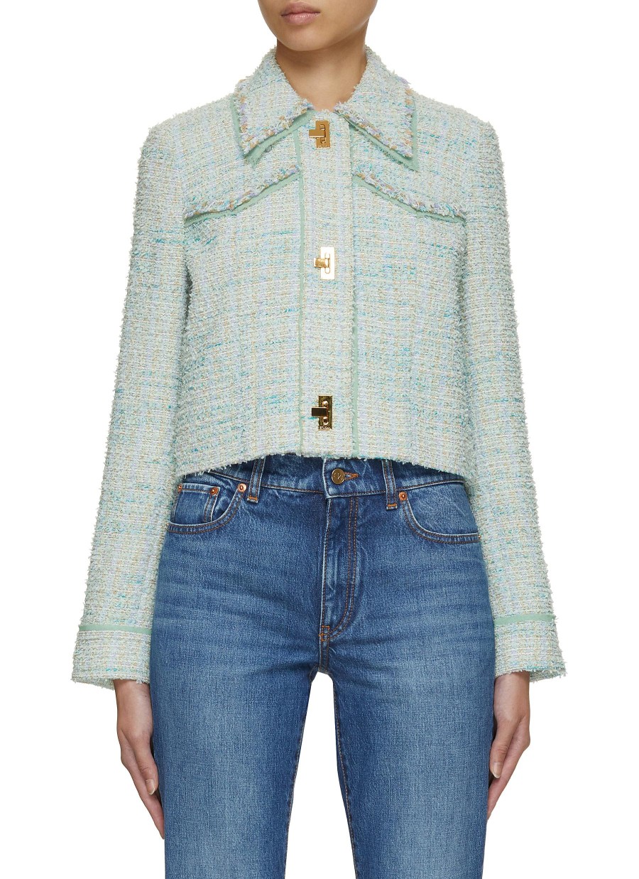 Women ST. JOHN Jackets | Cropped Eyelash Tweed Jacket