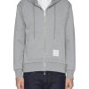 Men THOM BROWNE Pullovers & Hoodies | Stripe Back Zip Hoodie