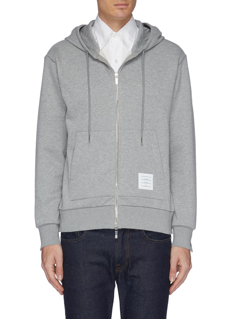 Men THOM BROWNE Pullovers & Hoodies | Stripe Back Zip Hoodie