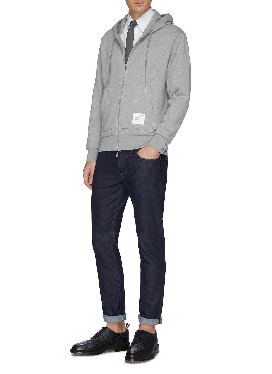 Men THOM BROWNE Pullovers & Hoodies | Stripe Back Zip Hoodie