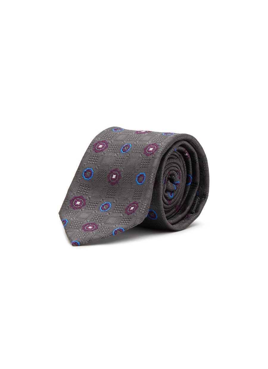 Men STEFANOBIGI MILANO Ties | Geometric Jacquard Silk Tie