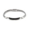 Women JOHN HARDY Fine Jewellery | Classic Chain Sterling Silver Black Sapphire Spinel Tiga Chain Bracelet — Size Us