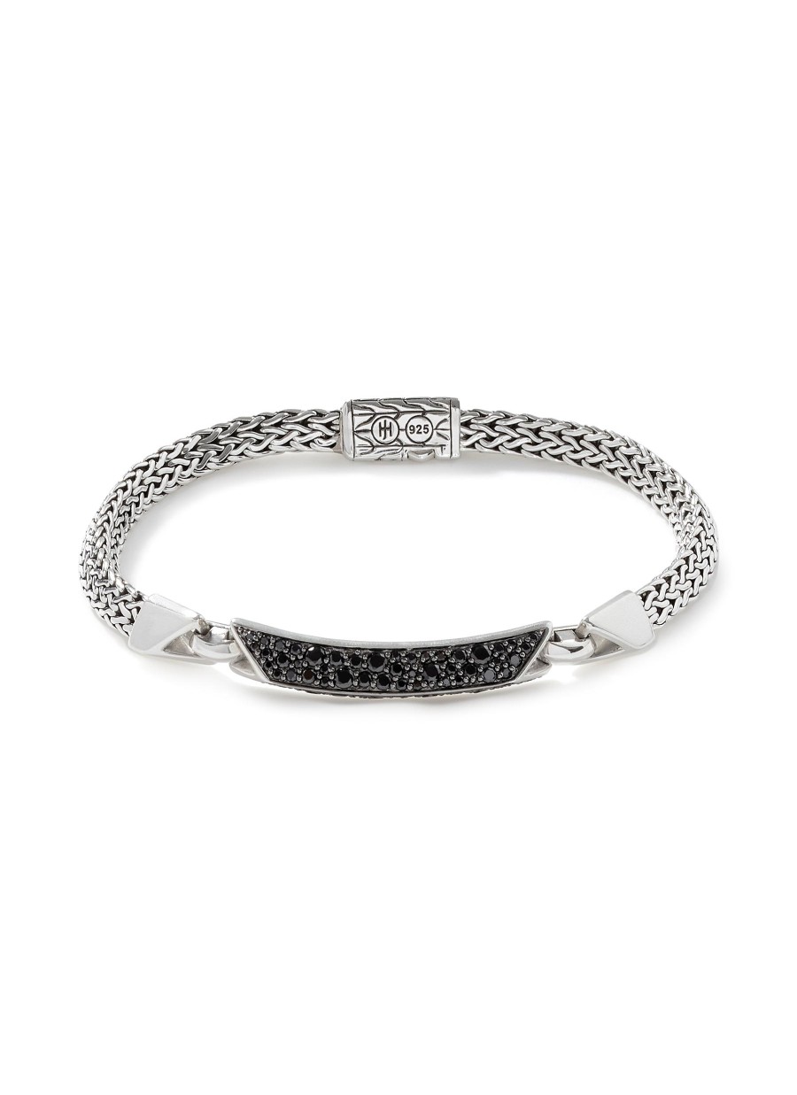 Women JOHN HARDY Fine Jewellery | Classic Chain Sterling Silver Black Sapphire Spinel Tiga Chain Bracelet — Size Us