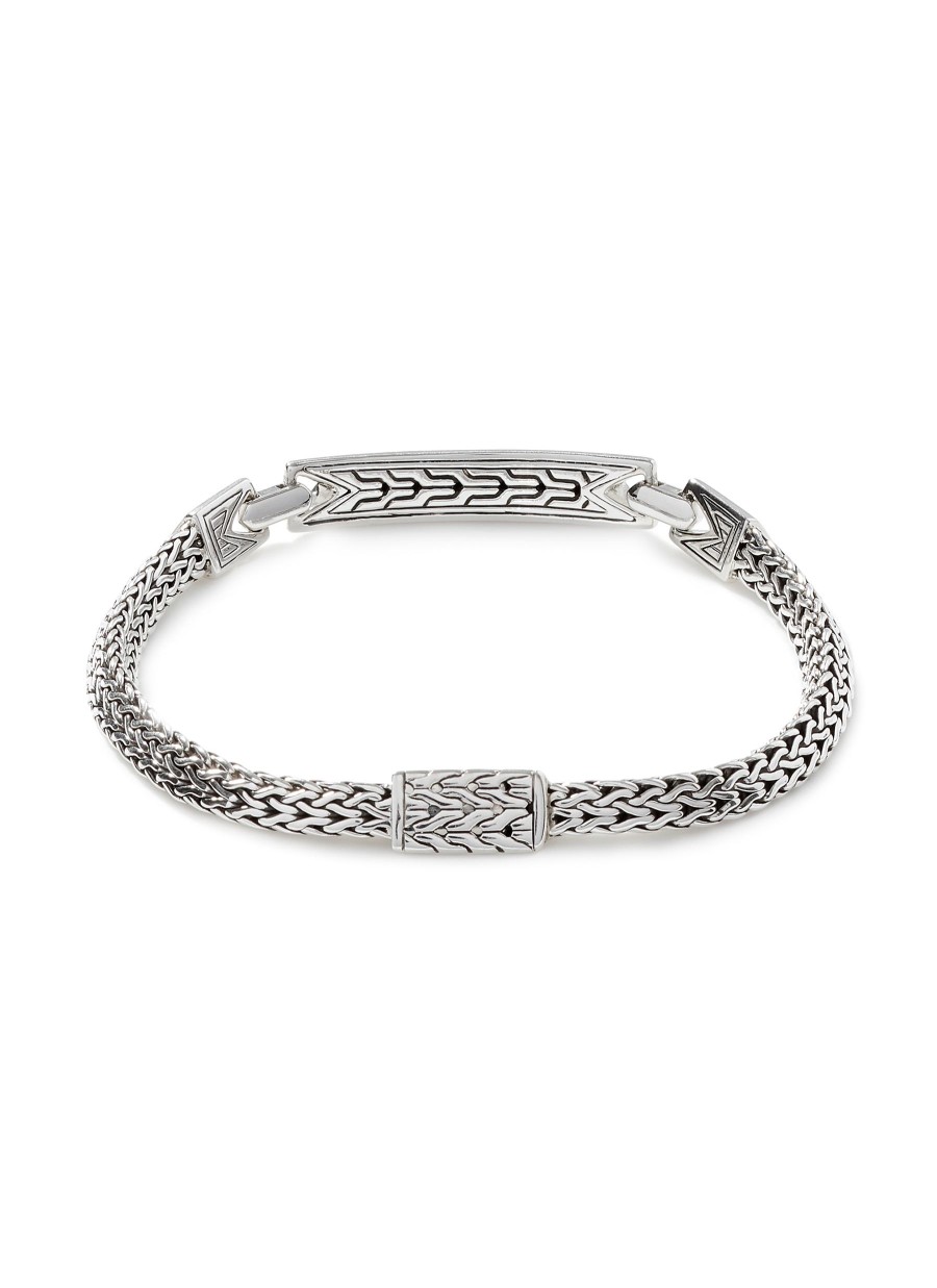 Women JOHN HARDY Fine Jewellery | Classic Chain Sterling Silver Black Sapphire Spinel Tiga Chain Bracelet — Size Us