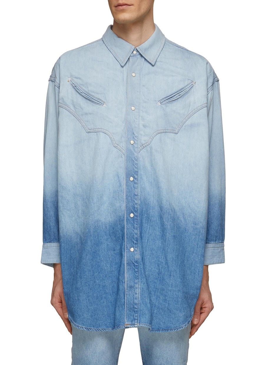 Men TOGA VIRILIS Shirts | Oversized Western Panel Denim Shirt