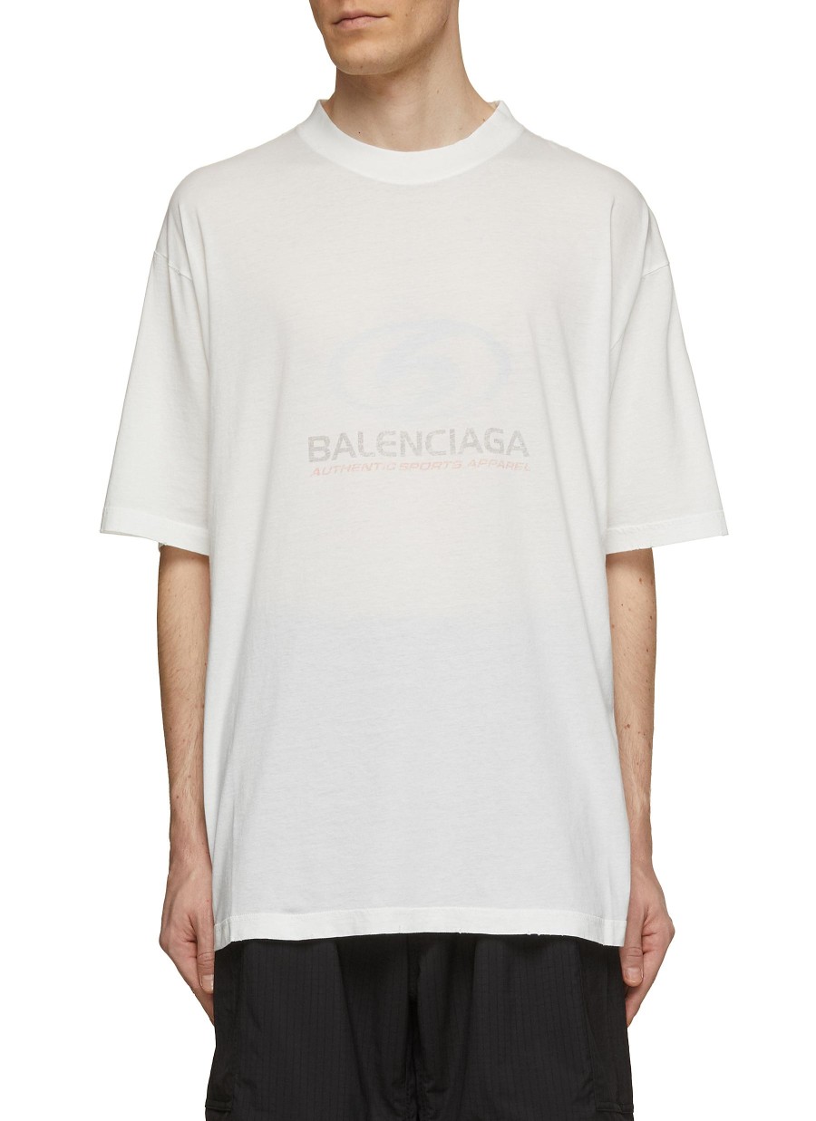 Men BALENCIAGA T-Shirts | Faded Surfer Logo T-Shirt