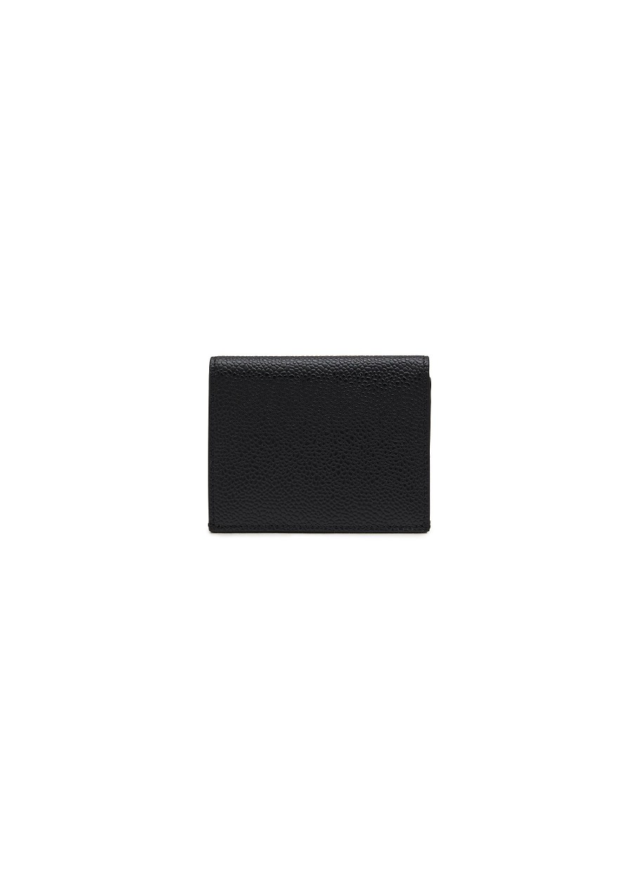 Men THOM BROWNE Small Leather Goods | Lc-873027763-Double Credit Card Holder W Flap In Pebble Grain L