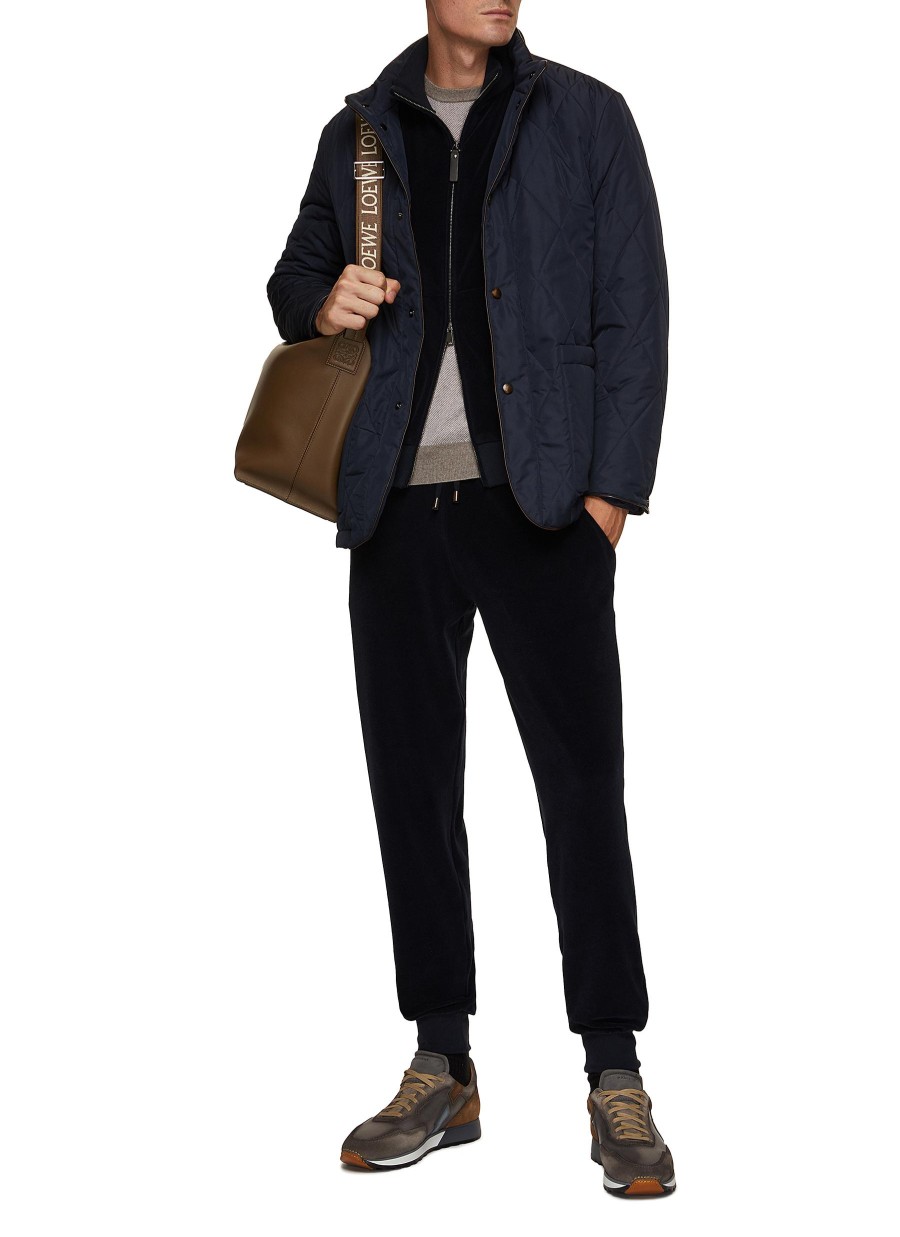 Men CANALI Jackets | Zip Up Ribbed Jacket