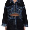 Women DARKPARK Jackets | Gigi Flock Film Medium Wash Cropped Denim Jacket