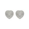 Women LC COLLECTION JEWELLERY Fine Jewellery | 18K White Gold Heart-Shaped Diamond Stud Earrings