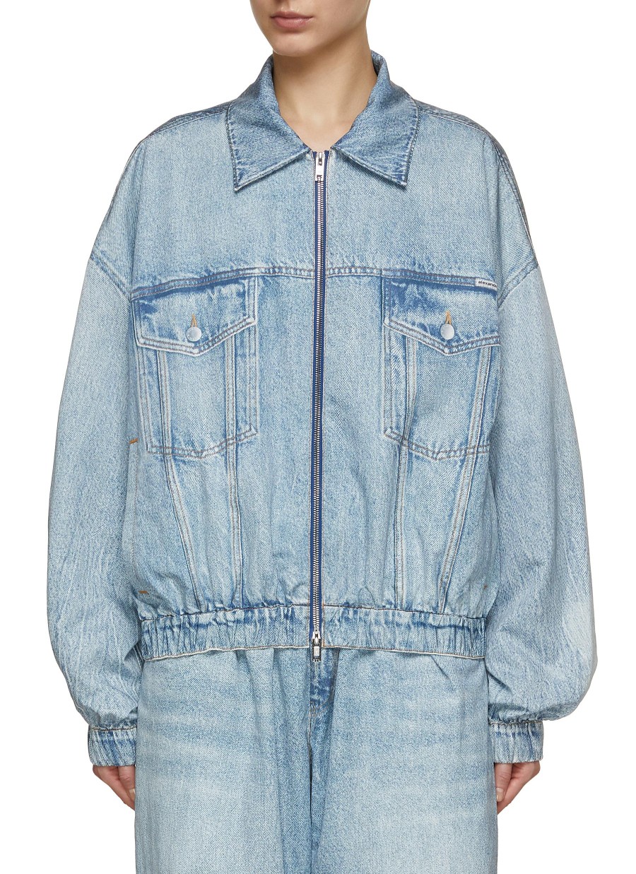 Women ALEXANDER WANG Jackets | Printed Denim Bomber Jacket