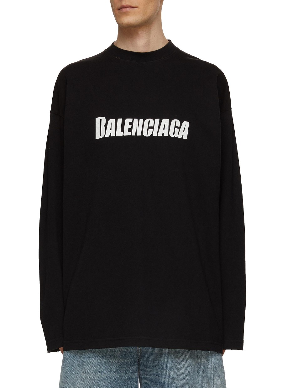 Men BALENCIAGA T-Shirts | Oversize Logo Print T Shirt