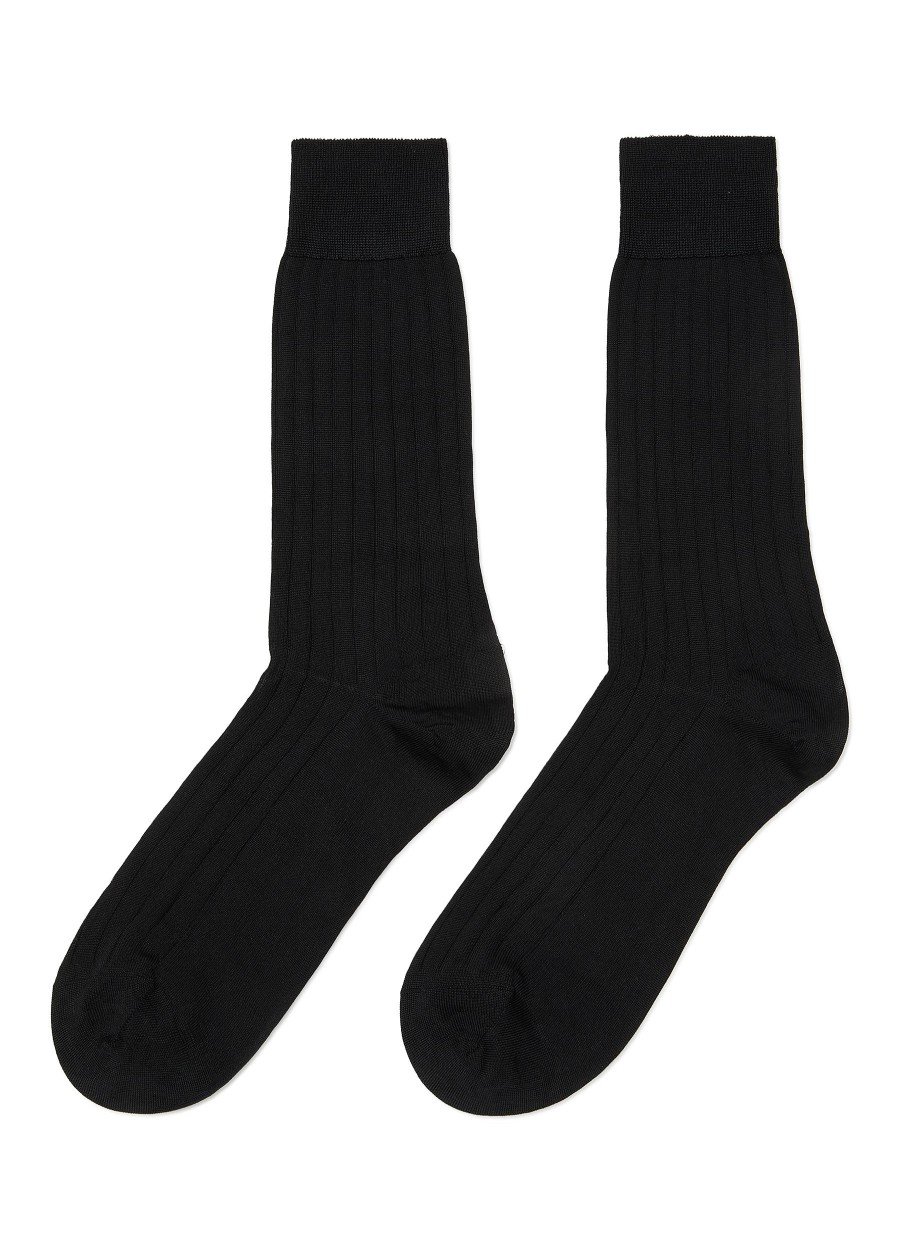 Men PANTHERELLA Socks | Asberley' 9X1 Rib Silk Long Anklet Socks