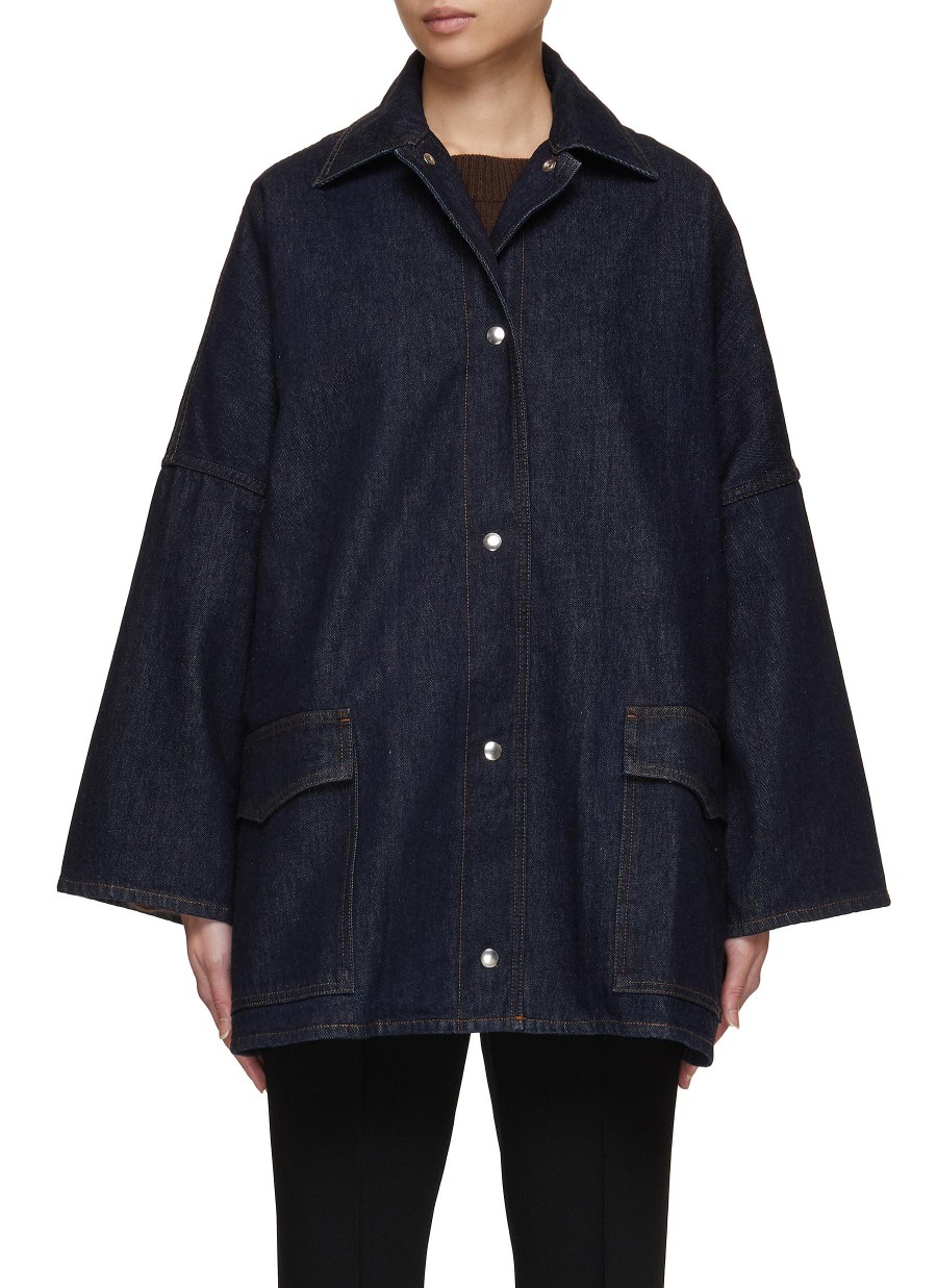 Women TOTEME Jackets | Oversized Denim Overshirt Jacket