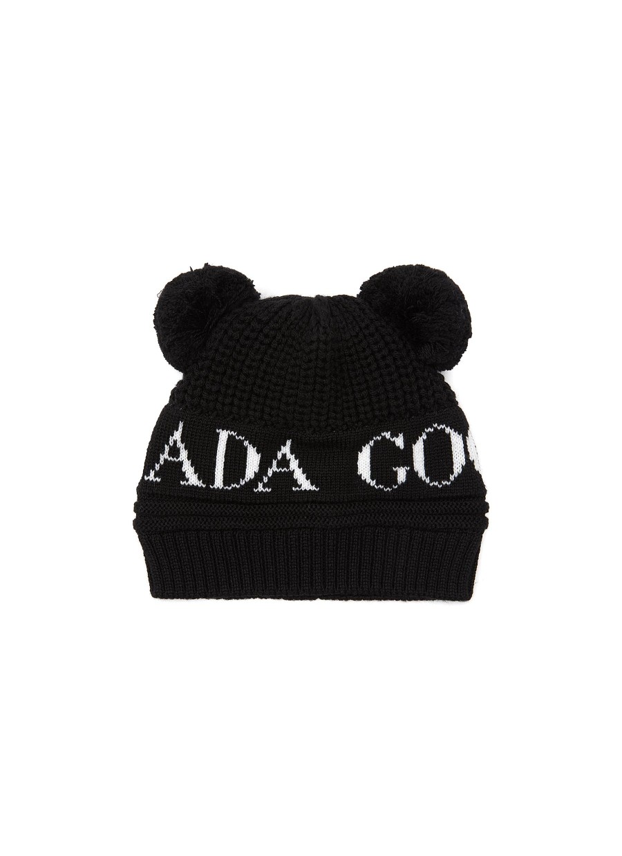 Women CANADA GOOSE Accessories | Double Pom Pom Kids Beanie Hat