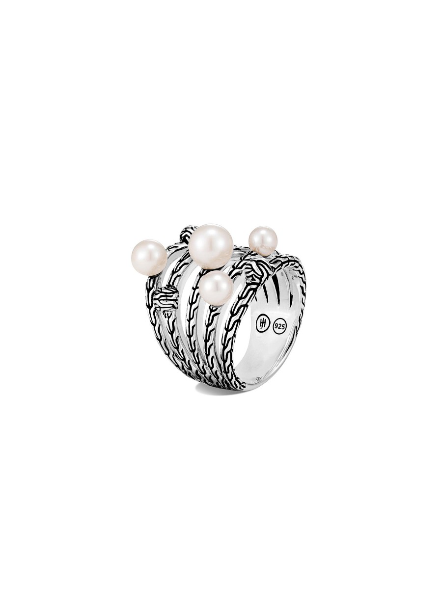 Women JOHN HARDY Fine Jewellery | Classic Chain Sterling Silver Freshwater Pearl Ring — Size 8