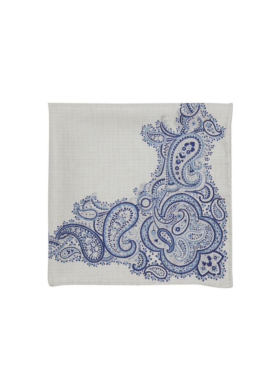 Men BRUNELLO CUCINELLI Pocket Squares | Paisley Print Silk Pocket Square