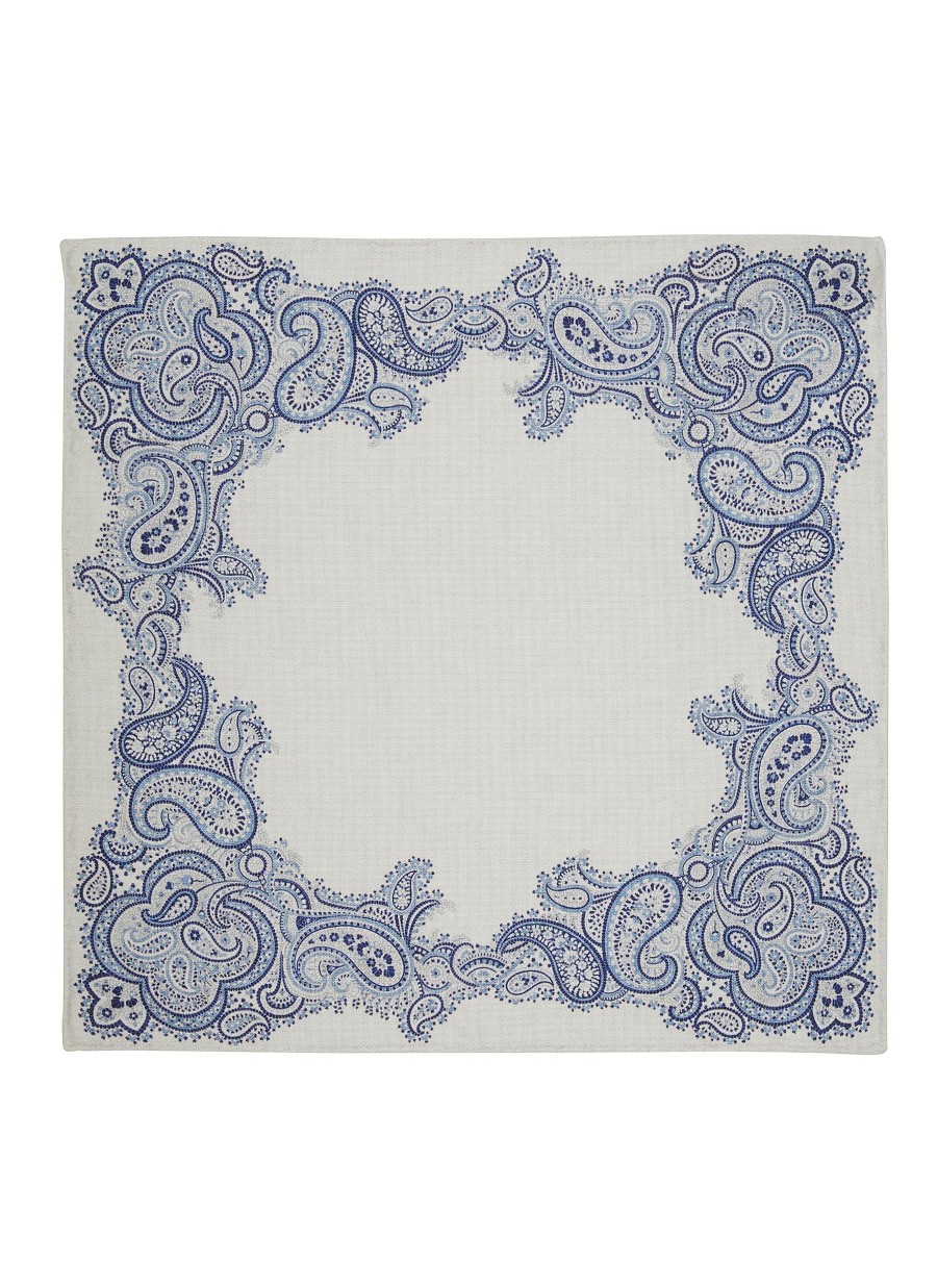 Men BRUNELLO CUCINELLI Pocket Squares | Paisley Print Silk Pocket Square