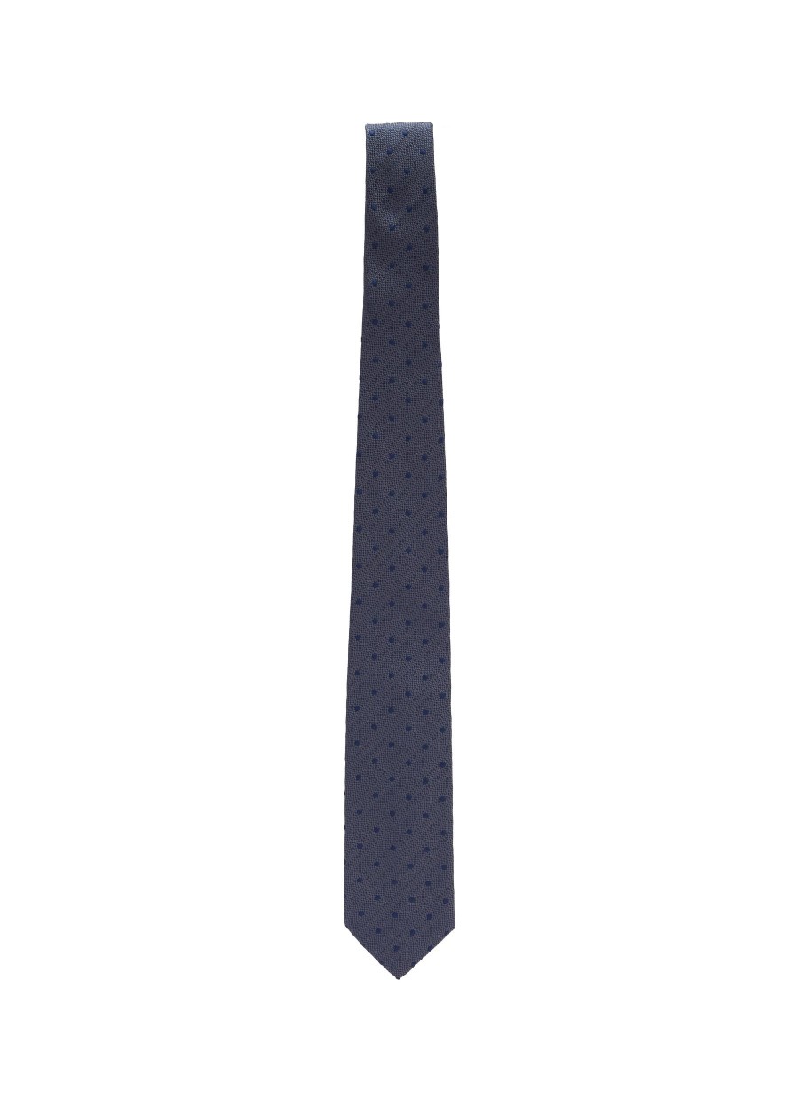 Men STEFANOBIGI MILANO Ties | Polka Dot Embroidered Silk Tie