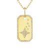 Women LC COLLECTION JEWELLERY Fine Jewellery | 18K Gold Diamond Dog Tag Necklace