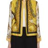 Women LILYEVE Jackets | Stand Collar Open Front Silk Jacket