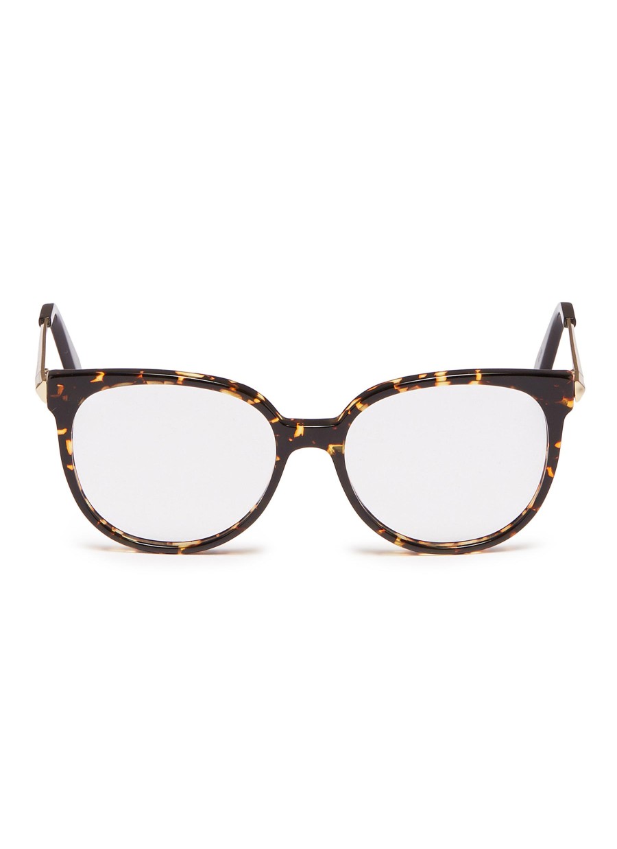 Women VICTORIA BECKHAM Eyewear | Metal Temple Acetate Round Optical Glasses