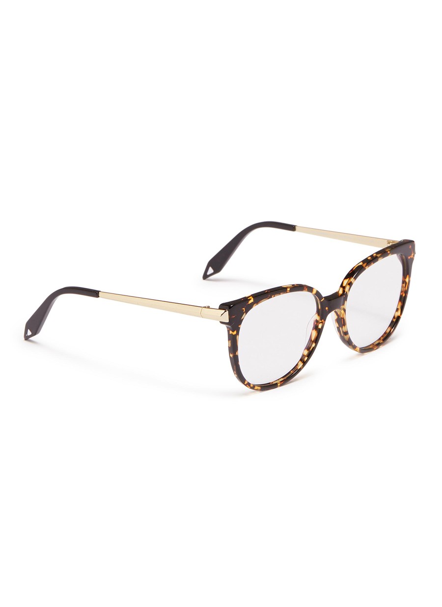 Women VICTORIA BECKHAM Eyewear | Metal Temple Acetate Round Optical Glasses