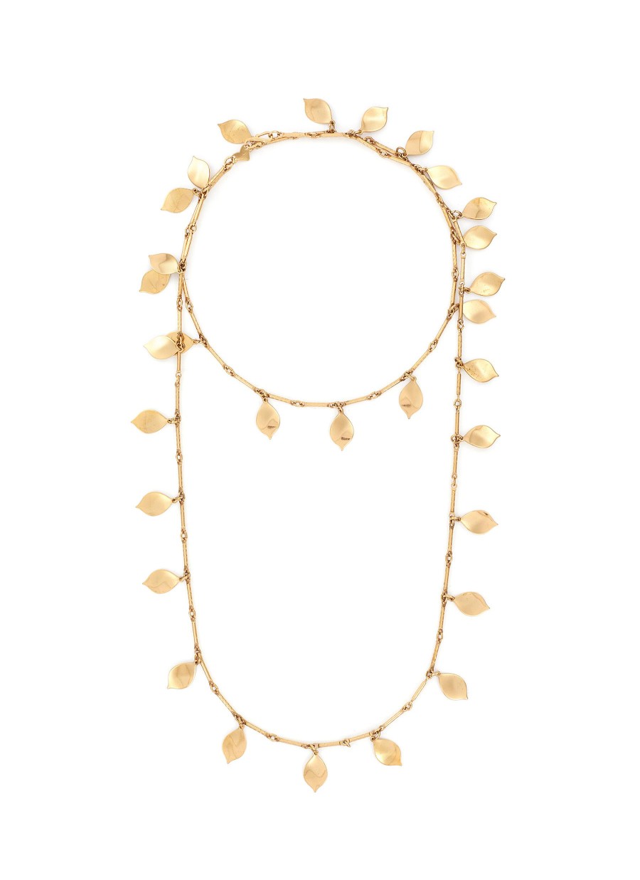 Women LANE CRAWFORD VINTAGE ACCESSORIES Vintage Accessories | Gold Tone Dangling Leaves Necklace