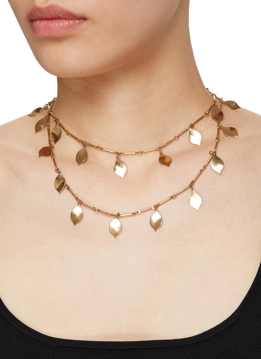 Women LANE CRAWFORD VINTAGE ACCESSORIES Vintage Accessories | Gold Tone Dangling Leaves Necklace