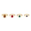 Women EDDIE BORGO Fashion Jewellery | Inlaid Cube 12K Gold Plated Metal Ring Set