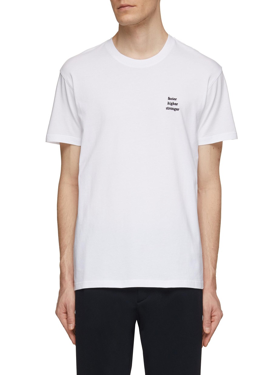 Men MAISON LABICHE T-Shirts | Faster Higher Stronger Embroidery Cotton T-Shirt