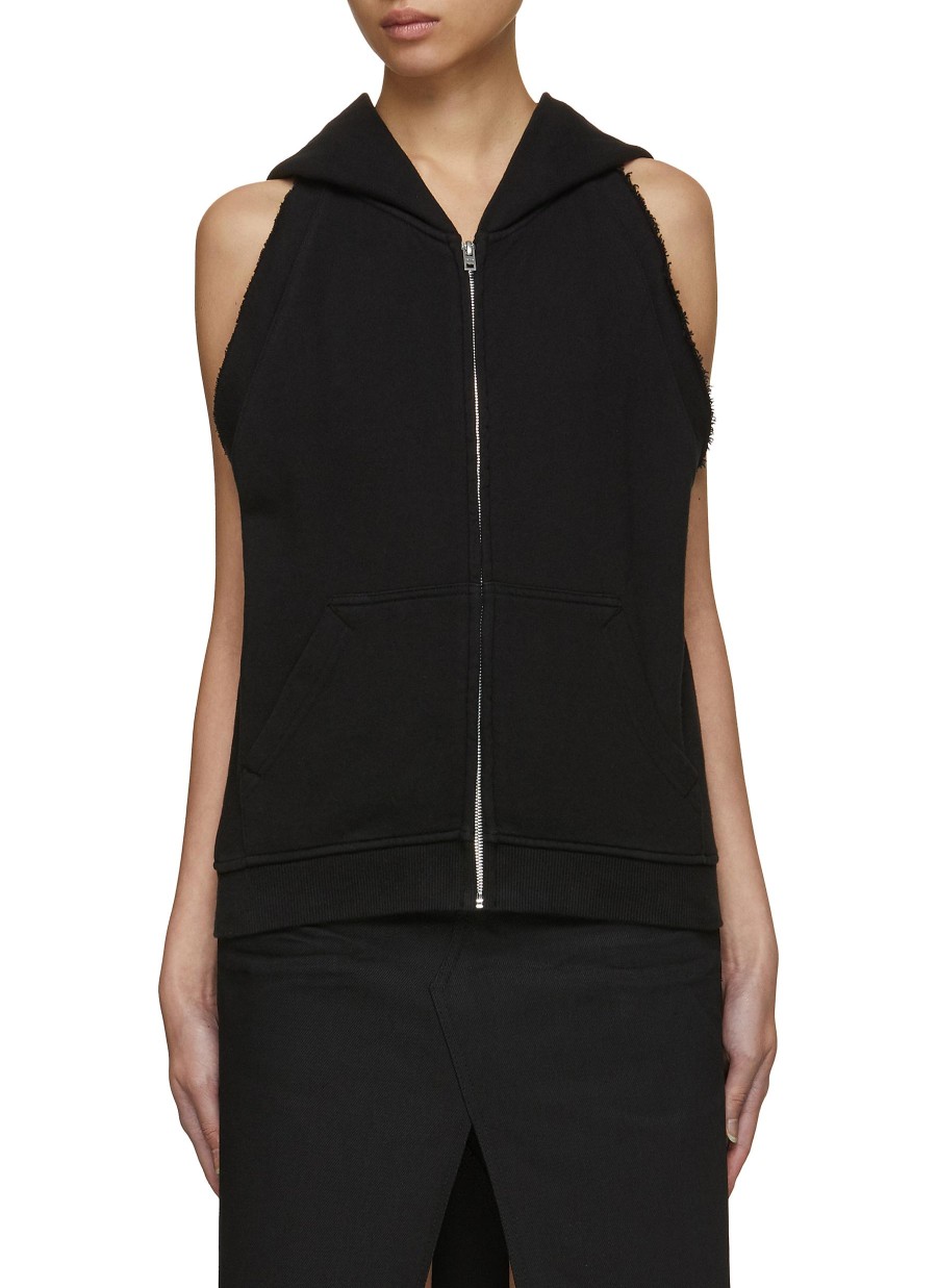 Women WE11DONE Tops | Sleeveless Zip Up Hoodie