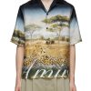 Men AMIRI Shirts | Cheetah Print Silk Bowling Shirt