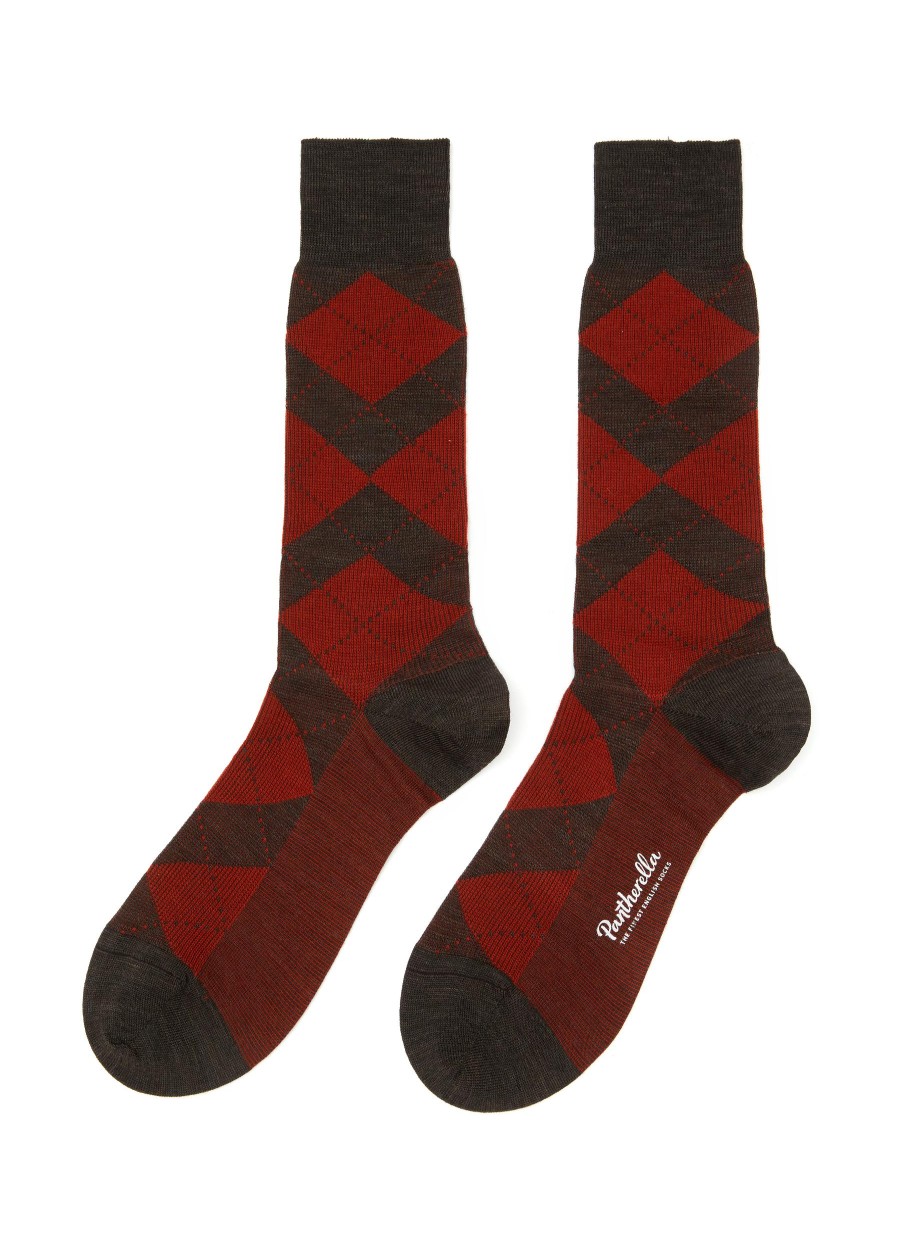 Men PANTHERELLA Socks | Abdale' Argyle Motif Merino Wool Blend Anklet Socks