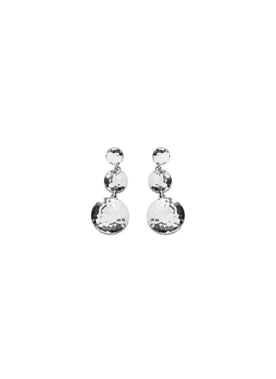 Women JOHN HARDY Fine Jewellery | Dot Hammered Sterling Silver Triple Drop Linear Earrings