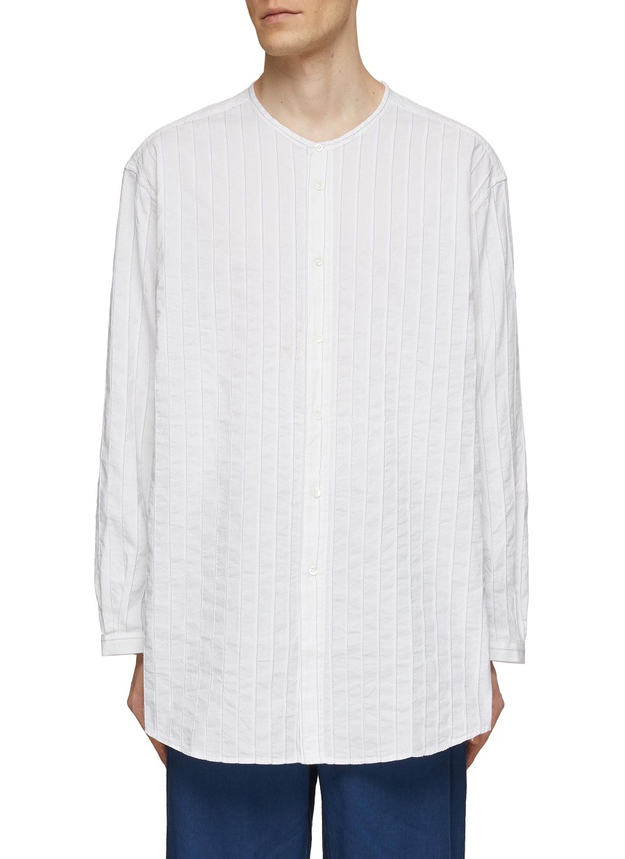 Men BARENA Shirts | Oversized Pinstripe Cotton Shirt