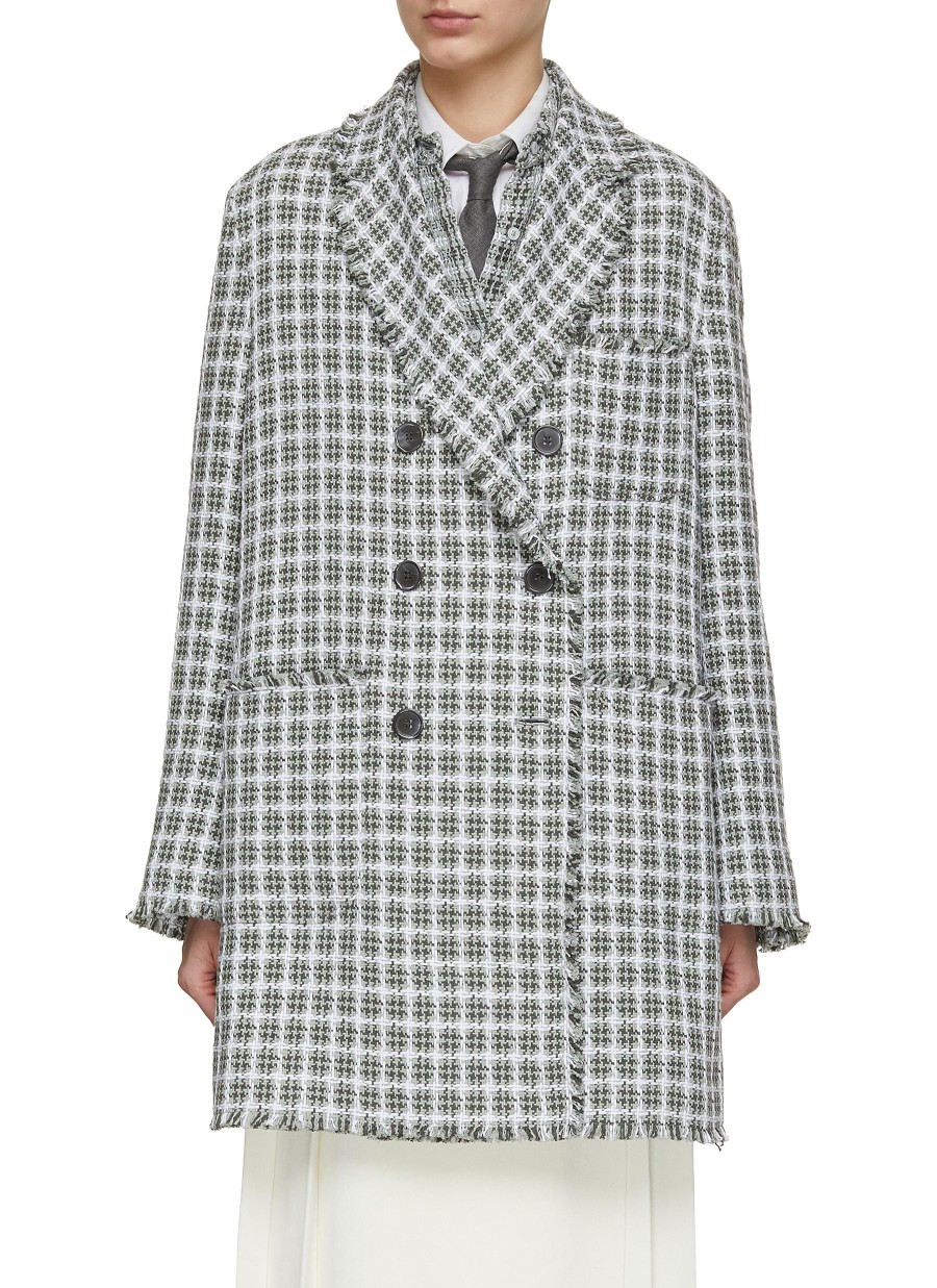 Women THOM BROWNE Coats | Oversized Double Breasted Coat