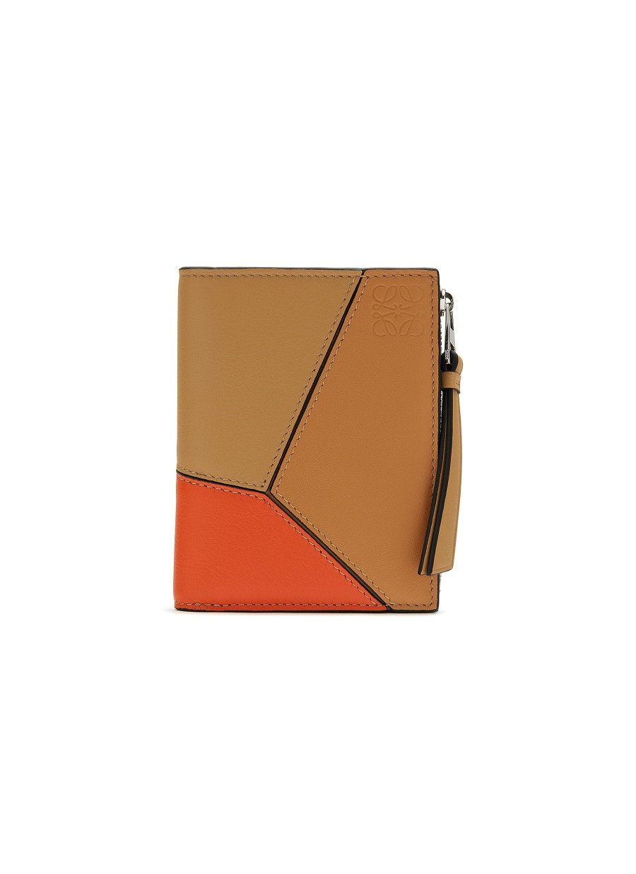 Men LOEWE Small Leather Goods | Puzzle' Leather Compact Zip Wallet