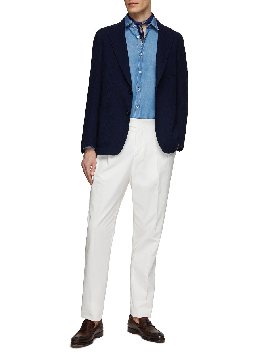 Men CANALI Shirts | Button Up Denim Shirt