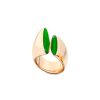 Women VHERNIER Fine Jewellery | Eclisse 18K Rose Gold Diamond Jade Rock Crystal Midi Ring — Size 53