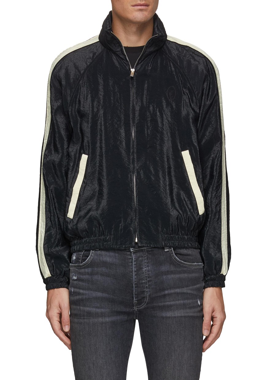 Men SAINT LAURENT Jackets | Zip Front High Neck Teddy Jogging Jacket