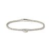 Women LC COLLECTION JEWELLERY Fine Jewellery | 18K White Gold Diamond Heart Charm Tennis Bracelet