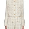 Women MARDI MERCREDI-ACTIF Jackets | Tie Neck Cropped Tweed Jacket