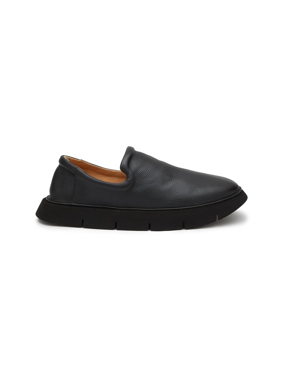 Men MARSÈLL Flats | Intagliata Panto Leather Slip-On Shoes